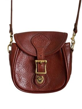J.W. Hulme Mini Legacy Brown Pebbled Leather Shoulder Bag Crossbody Purse USA